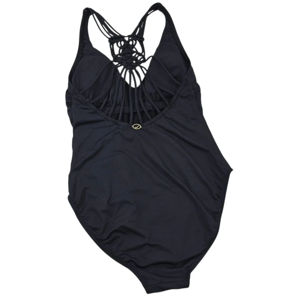 Jantzen Black One-Piece Swimsuit with Macramé Back